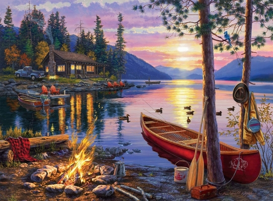 Bom preço. ODM Piso Gigante Darrell Bush Canoa Lago Papel Puzzle 1000 peças on-line
