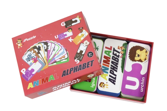 Bom preço. Logotipo personalizado Eco Paper Puzzle Animal Alfabeto Abc Cartões de correspondência on-line
