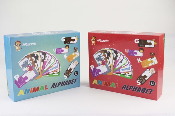 Bom preço. Papel de barniz de cartão cinzento Puzzle Animal Alphabet Matching Cards on-line