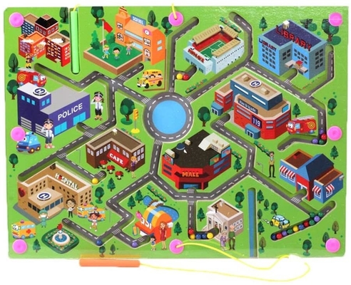 Bom preço. Crianças Tráfego da Cidade Puzzle de madeira magnético Labirinto Jogos de Tabuleiro Brinquedos Educativos on-line