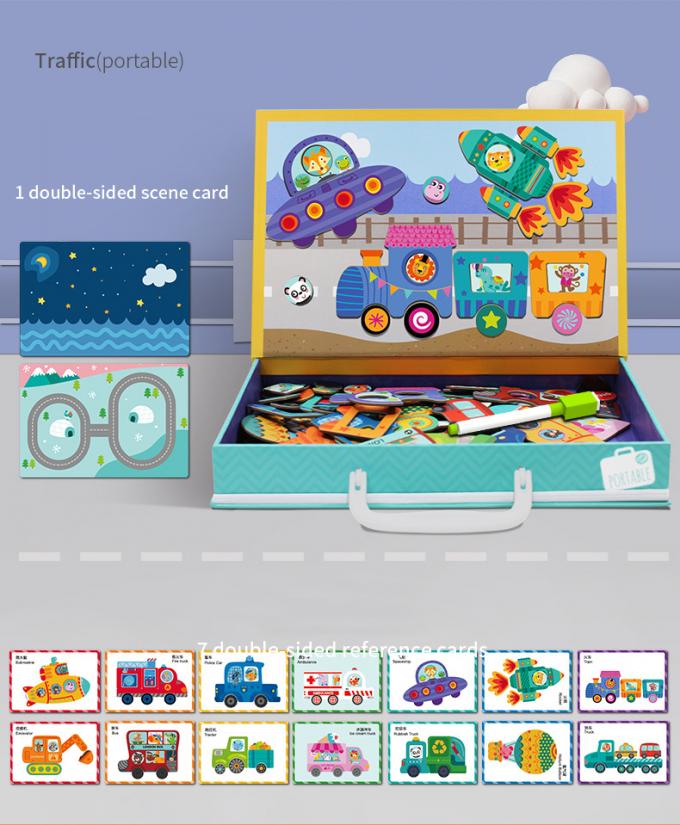 Tráfego Atarefado Educacional Magnético Puzzle Stickers Para Crianças 0