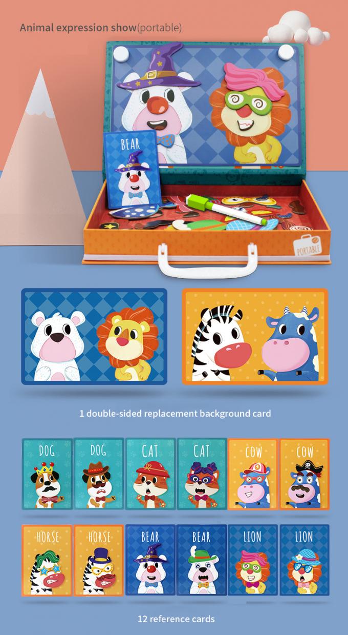 CMYK Educativo Animal Magnético Puzzle Jigsaw Autocolante Jogos de Aprendizagem Infantil Para 7 Anos 2