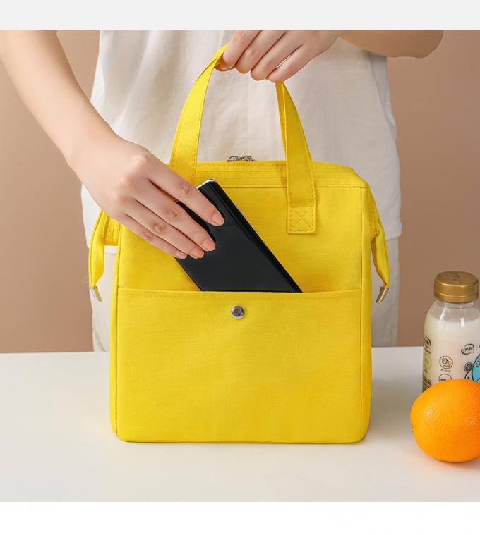 Caramelo Cor Isolamento Cooler Saco Bento Quadro térmico Saco de transporte com impressão personalizada 4