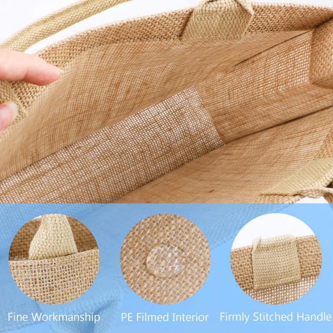 Bolsas personalizadas de borracha de Tote Jute Impressão personalizada de Natal com alças 1
