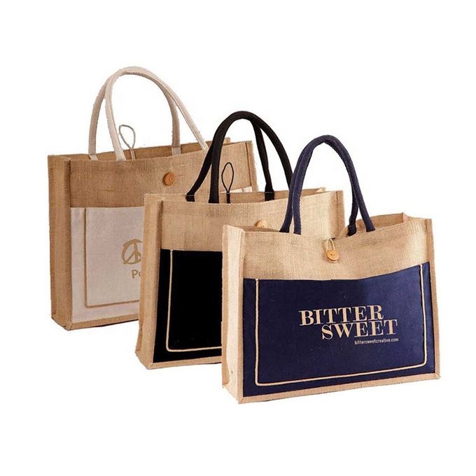 Linhas de costura de lona bolsas de compras hessianas personalizadas para mulheres 0