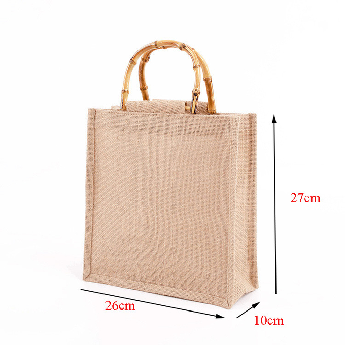 Sacos de Jute Naturais feitos à mão Tote Sacos de compras Hessian Eco Friendly 2