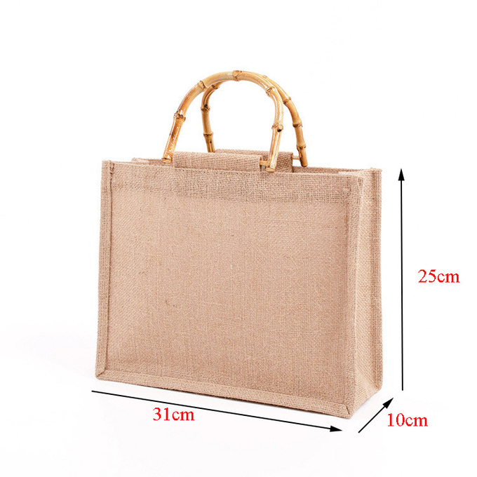Sacos de Jute Naturais feitos à mão Tote Sacos de compras Hessian Eco Friendly 3