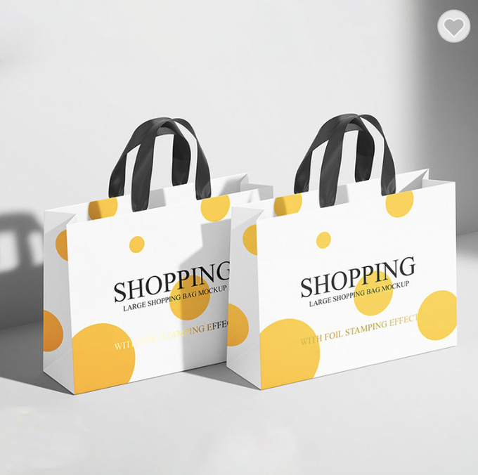 Sacos de papel laminados Pantone Branco Brilhante Obrigado Bolsas Goodie para Negócios 0