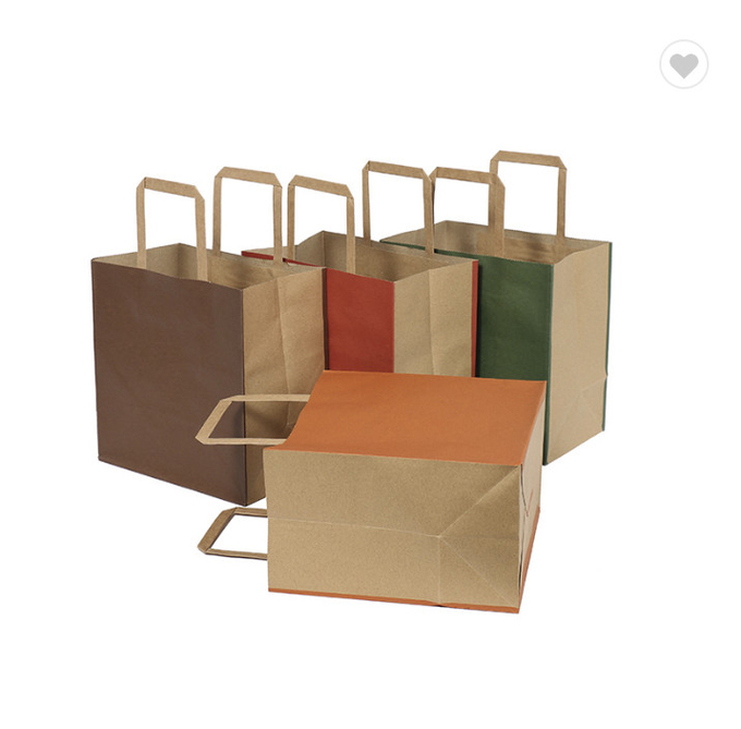 CMYK Sacos de papel kraft de cor sólida Sacos de papel ecológicos 190gm 0