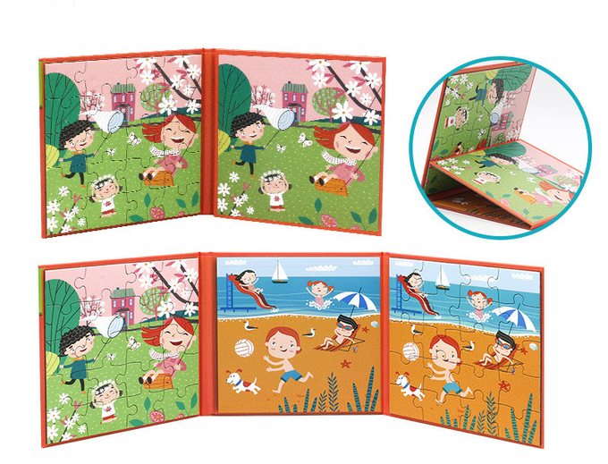 Brinquedos Educativos Magnético Puzzle Jigsaw Livro Insetos Tema Para Crianças de 3 anos de idade para cima 3