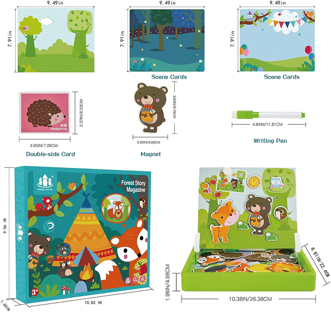 Animais da floresta Puzzles Puzzles Magnéticos Para crianças em idade pré-escolar Para crianças de 4 a 8 anos 60pcs 0