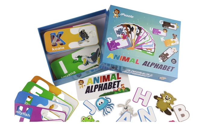 Eco Kids Papel Educativo Puzzle Animal Alfabeto abc Cartões de Combinação Para 3+ anos de idade 1
