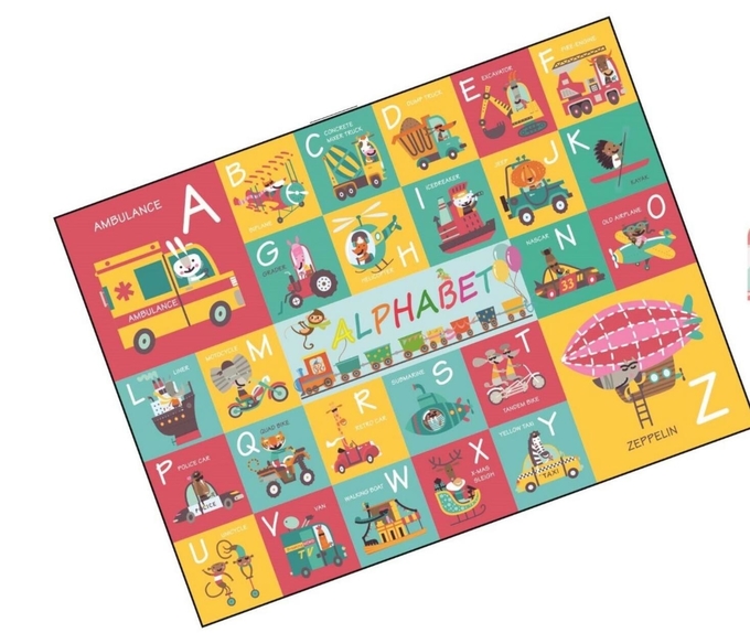 Papel Educativo para Crianças Puzzles Alfabeto Puzzles de Piso Transportes Para crianças de 4-8-10 anos 1