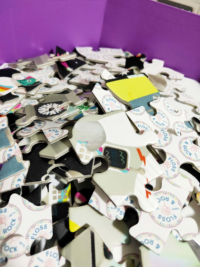 100 peças crianças em idade pré-escolar Papel gigante em forma de quebra-cabeça 3 em 1 Estação Espacial 18 x 18,5 polegadas 0